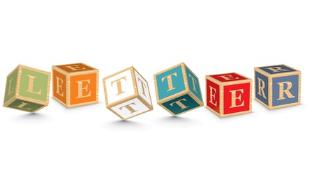 LETTER written with alphabet blocks - vector illustrationのイラスト素材