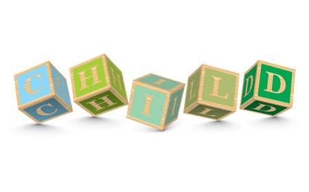 CHILD written with alphabet blocks - vector illustrationのイラスト素材