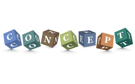 CONCEPT written with alphabet blocks illustrationのイラスト素材