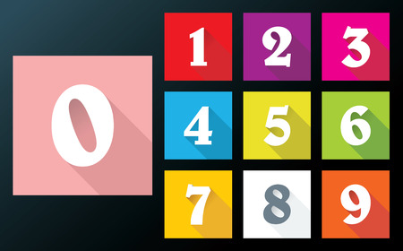 Flat numbers with long shadows for mobile appのイラスト素材