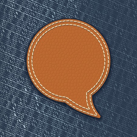 Leather speech bubble on jeans textureのイラスト素材