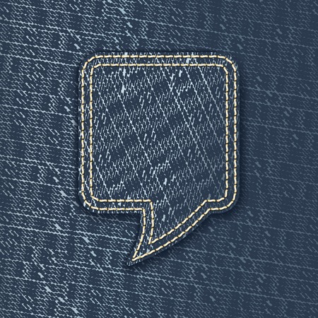 Jeans textured speech bubbleのイラスト素材