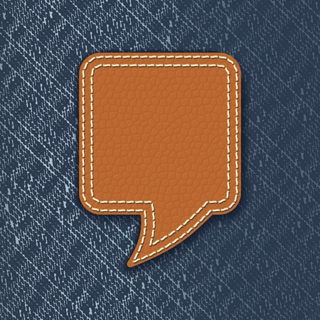 Leather speech bubble on jeans textureのイラスト素材