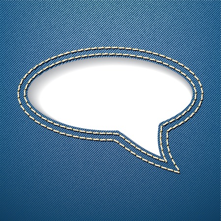 Speech bubble on jeans backgroundのイラスト素材