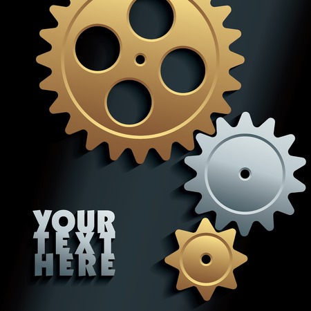3D machine gears - vector illustrationのイラスト素材