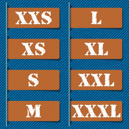 Size clothing labels - vector illustrationのイラスト素材