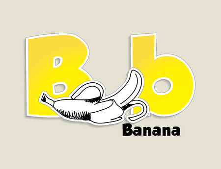 Fruits and vegetables alphabet - letter B - vector eps 10 illustrationのイラスト素材
