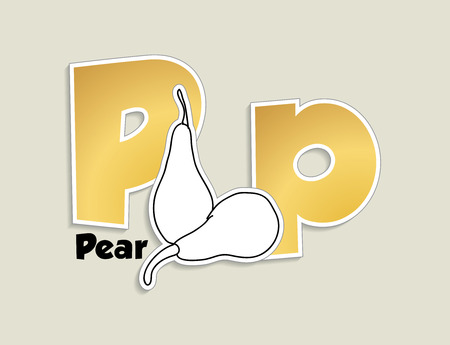 Fruits and vegetables alphabet - letter P - vector eps 10 illustrationのイラスト素材