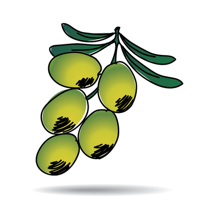 Freehand drawing olive icon のイラスト素材