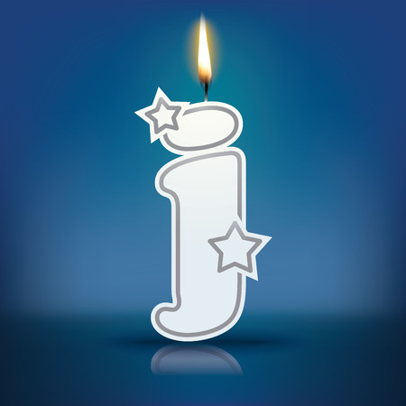 Candle letter j with flame - eps 10 vector illustrationのイラスト素材