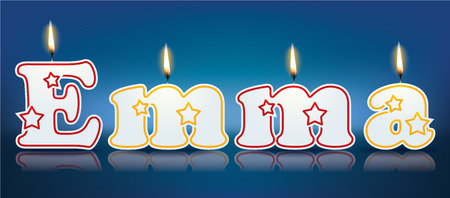 EMMA written with burning candles - vector illustrationのイラスト素材