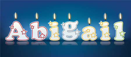 ABIGAIL written with burning candles - vector illustrationのイラスト素材