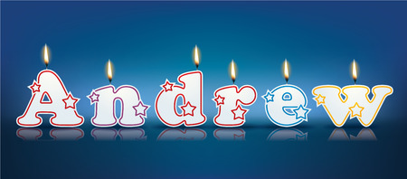 ANDREW written with burning candles - vector illustrationのイラスト素材