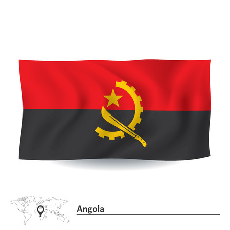Flag of Angola - vector illustrationのイラスト素材