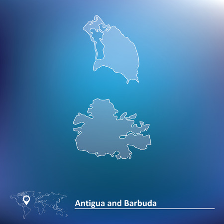 Map of Antigua and Barbuda - vector illustrationのイラスト素材