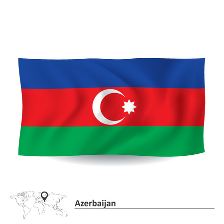 Flag of Azerbaijan - vector illustrationのイラスト素材