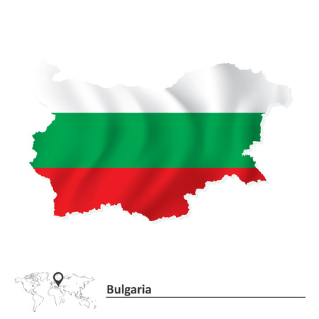 Map of Bulgaria with flag - vector illustrationのイラスト素材