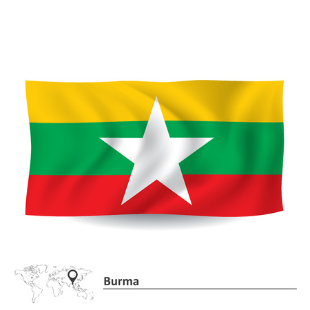 Flag of Burma - vector illustrationのイラスト素材