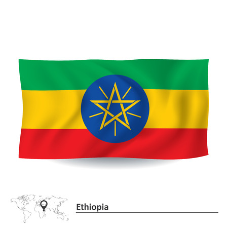 Flag of Ethiopia - vector illustrationのイラスト素材