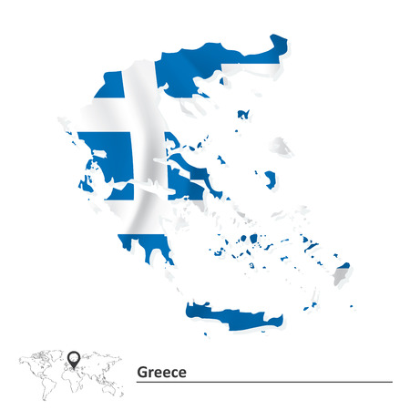 Map of Greece with flag - vector illustrationのイラスト素材