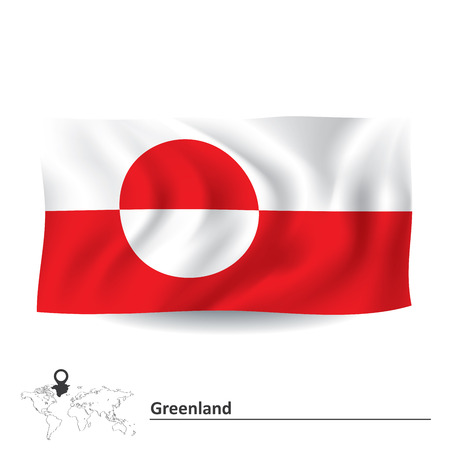 Flag of Greenland - vector illustrationのイラスト素材