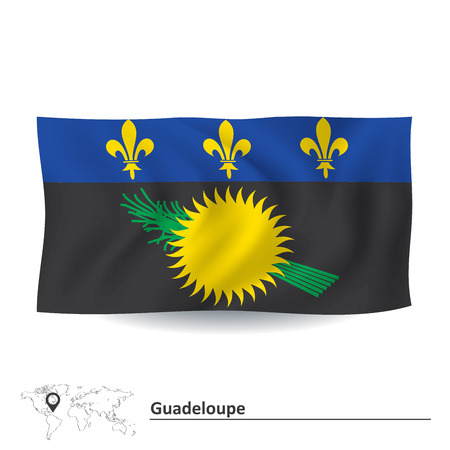 Flag of Guadeloupe - vector illustrationのイラスト素材