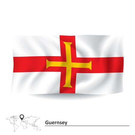 Flag of Guernsey - vector illustrationのイラスト素材