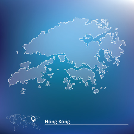 Map of Hong Kong - vector illustrationのイラスト素材