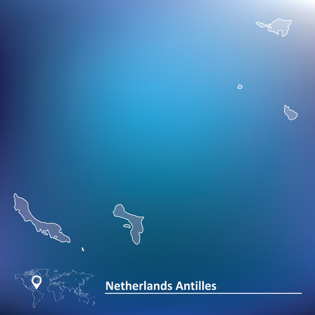 Map of Netherlands Antilles - vector illustrationのイラスト素材