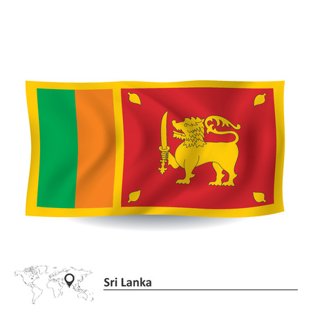 Flag of Sri Lanka - vector illustrationのイラスト素材