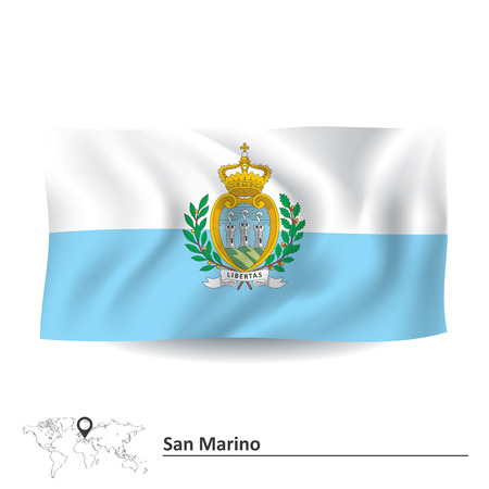 Flag of San Marino - vector illustrationのイラスト素材