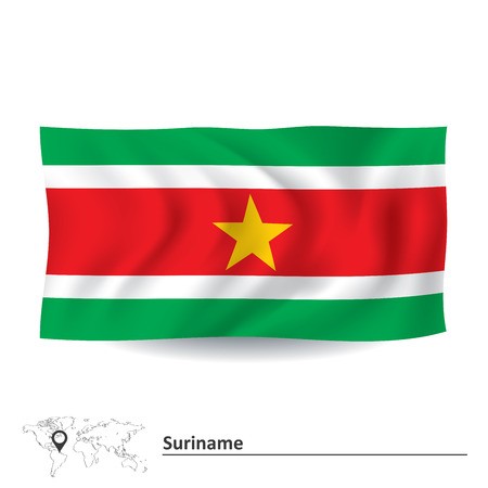 Flag of Suriname - vector illustrationのイラスト素材