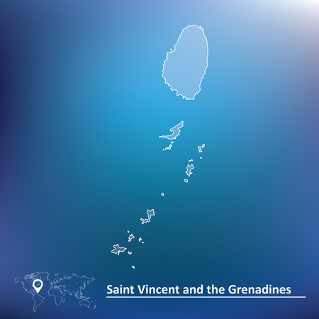 Map of Saint Vincent and Grenadines - vector illustrationのイラスト素材