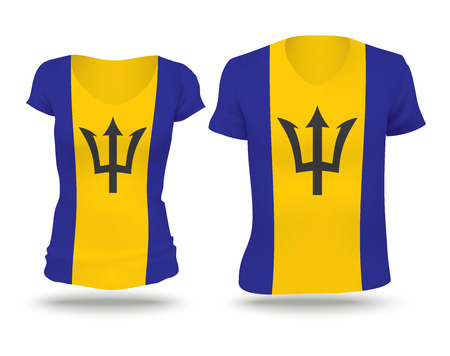 Flag shirt design of Barbados - vector illustrationのイラスト素材
