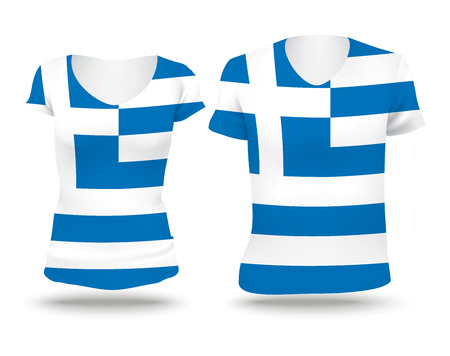 Flag shirt design of Greece - vector illustrationのイラスト素材