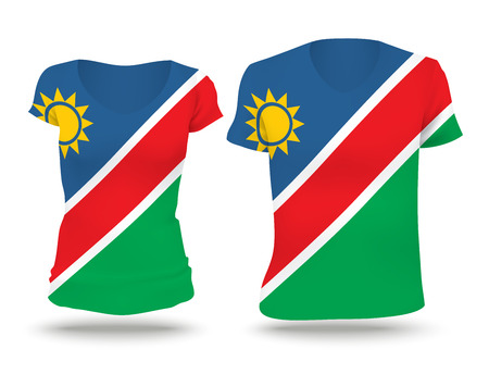 Flag shirt design of Namibia - vector illustrationのイラスト素材