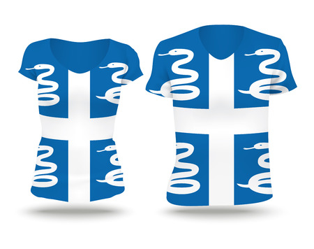 Flag shirt design of Martinique - vector illustrationのイラスト素材