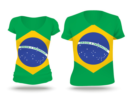 Flag shirt design of Brazil - vector illustrationのイラスト素材