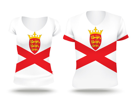 Flag shirt design of Jersey - vector illustrationのイラスト素材
