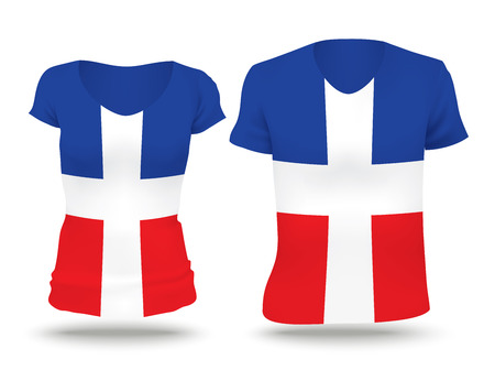 Flag shirt design of Dominican Republic - vector illustrationのイラスト素材