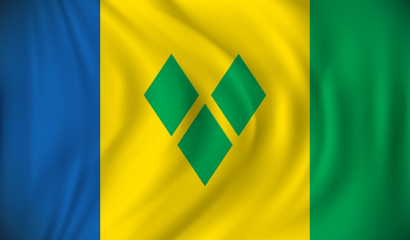 Flag of Saint Vincent and Grenadines - vector illustrationのイラスト素材
