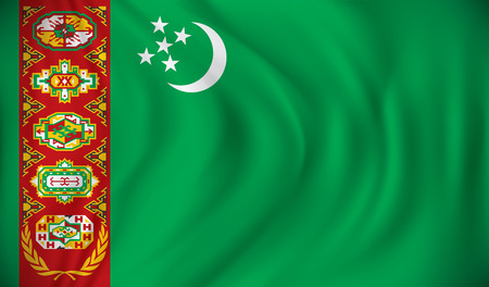 Flag of Turkmenistan - vector illustrationのイラスト素材