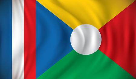 Flag of Reunion - vector illustrationのイラスト素材