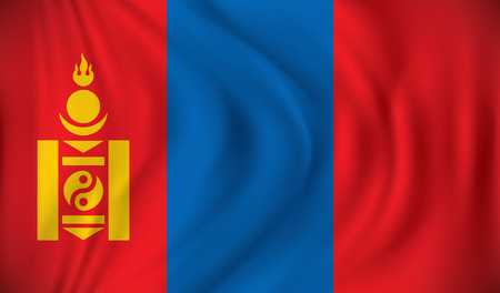 Flag of Mongolia - vector illustrationのイラスト素材