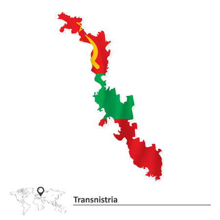 Map of Transnistria with flagのイラスト素材