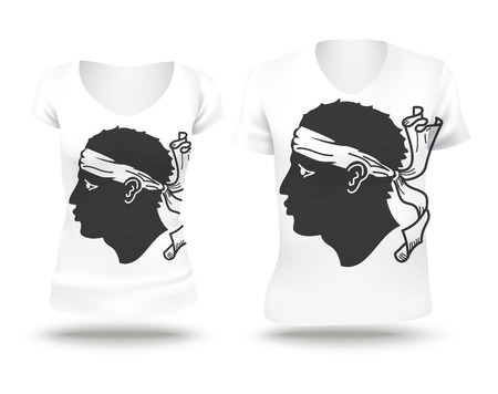 Flag shirt design of Corsica illustrationのイラスト素材