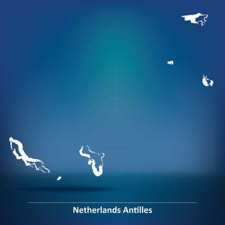 Doodle Map of Netherlands Antilles - vector illustrationのイラスト素材
