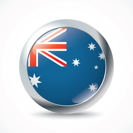 Australia flag button - vector illustrationのイラスト素材