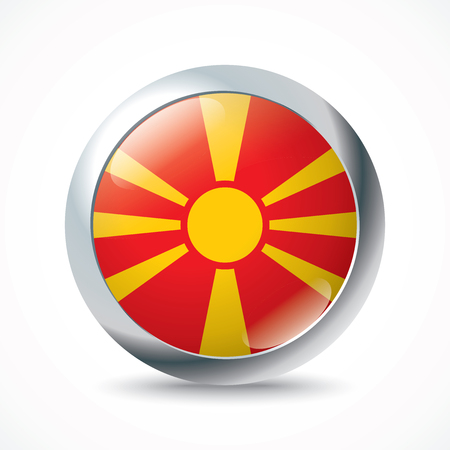 Macedonia flag button - vector illustrationのイラスト素材