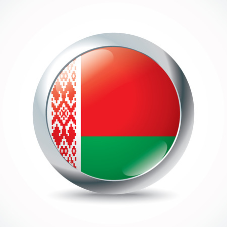 Belarus flag button - vector illustrationのイラスト素材